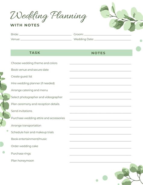 Printable Wedding Notes Day For August 8,2018