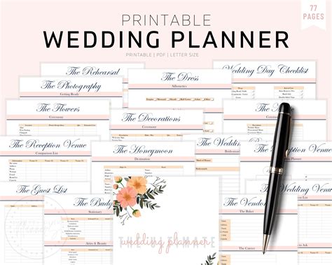 Printable Wedding Planner Best