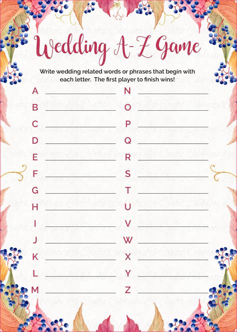 Printable Wedding Shower Games: Fun And Easy Entertainment For Your Guests