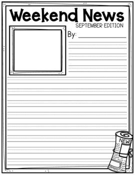 Printable Weekend News Template