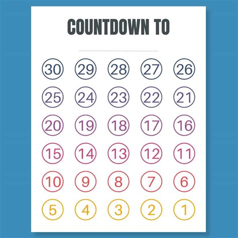 Printable Weekly Countdown Calendar