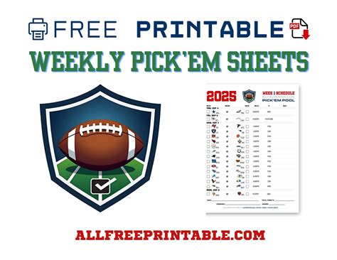 Printable Weekly Nfl Pick