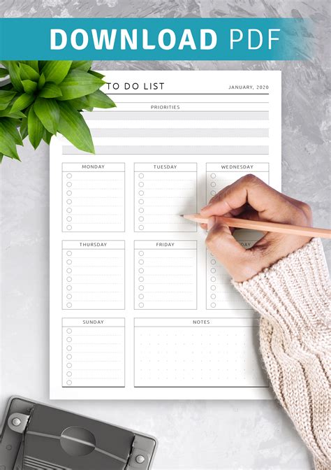 Printable Weekly To Do List With Notes Pdf