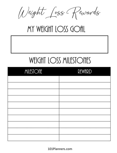 Printable Weight Loss Rewards