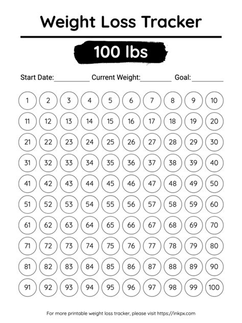 Printable Weight Loss Visual Tracker