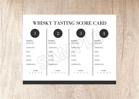 Printable Whiskey Tasting Score Sheet