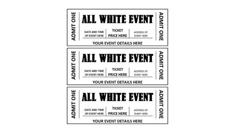 Printable White Ticket Template