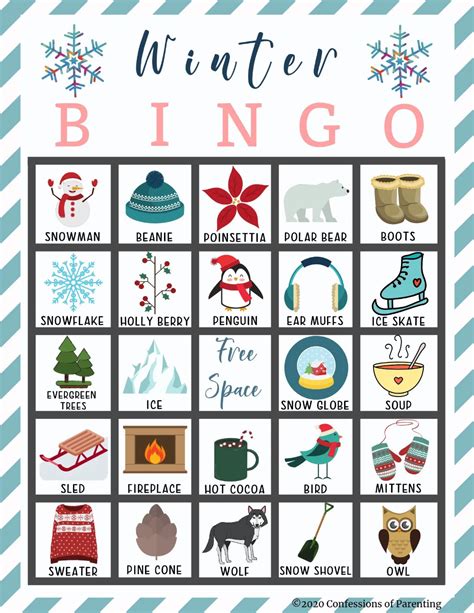 Printable Winter Bingo Cards