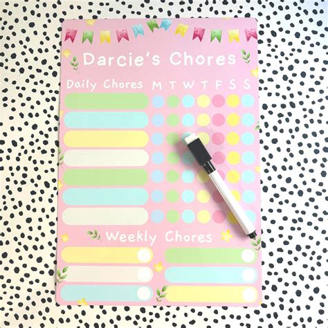 Printable Wipeable Chore Chart