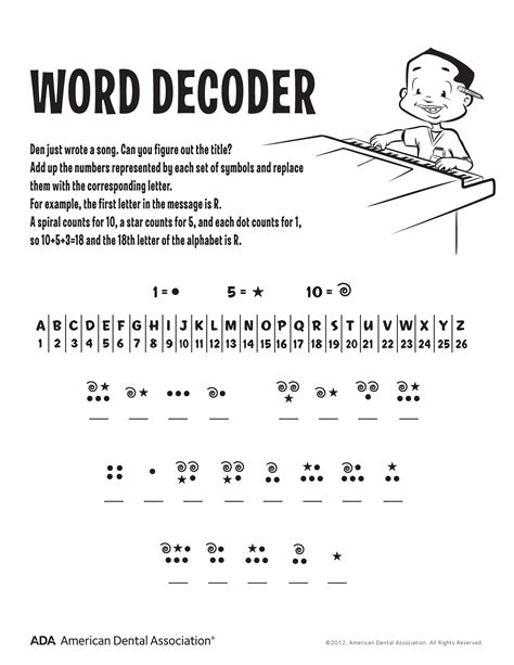 Printable Word Decoder Puzzles