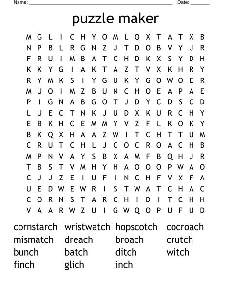 Image depicting various types of printable word puzzles