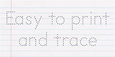 Printable Words With Tracing Font