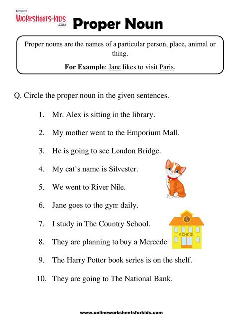 Printable Worksheet Proper Noun