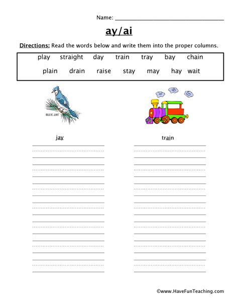 Printable Worksheets For Ai