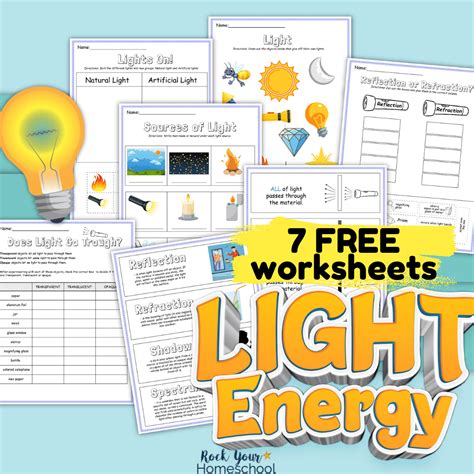 Printable Worksheets On Light