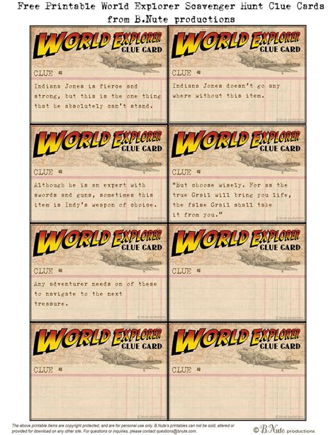 Printable World Explorer Game