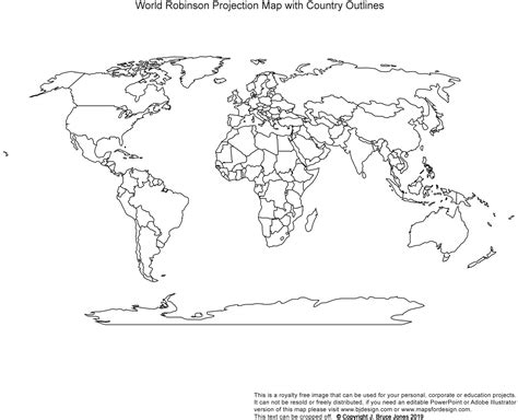 Printable World Map Blackline
