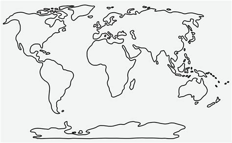 Printable World Map Sketch