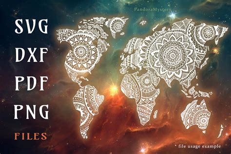 Printable World Map Zentangle