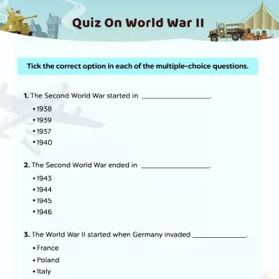Printable World War 2 Quiz