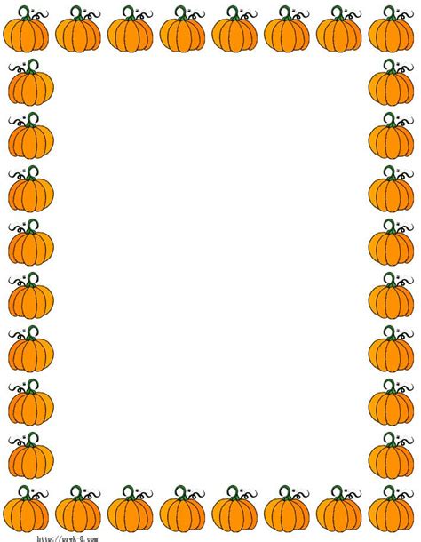 Printable Writing Paper With Border Pumpkins
