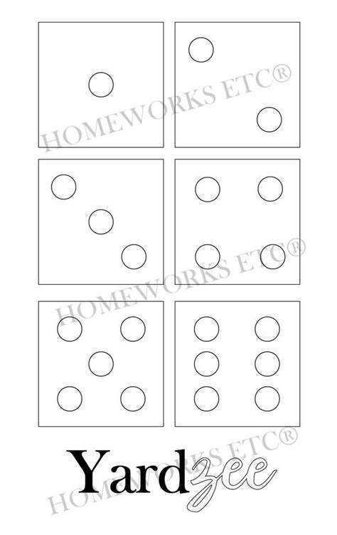 Printable Yard Dice Template