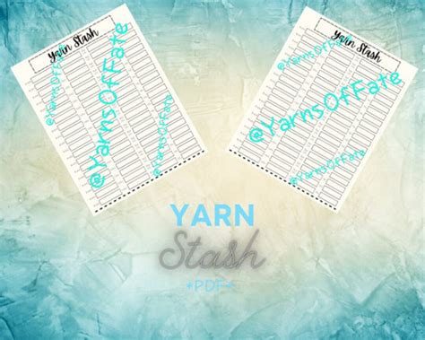 Printable Yarn Stash Form