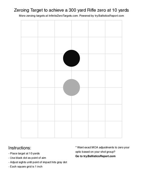 Printable Zeroing Targets For 150 Yards