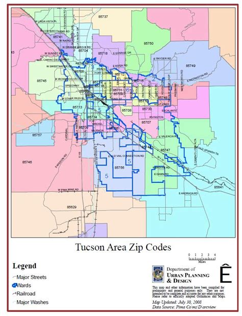 printable zip code map for tucson arizona
