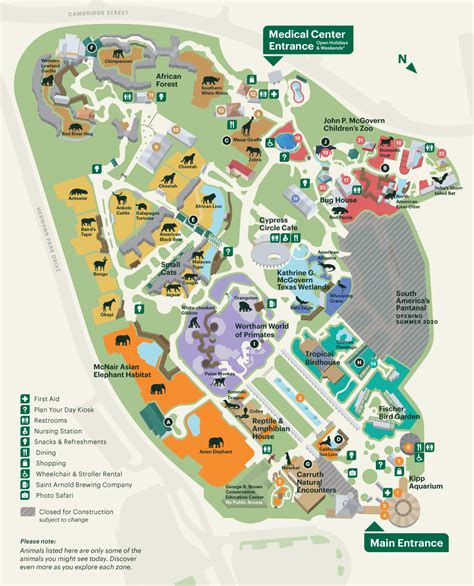 Printable Zoo Map Houston