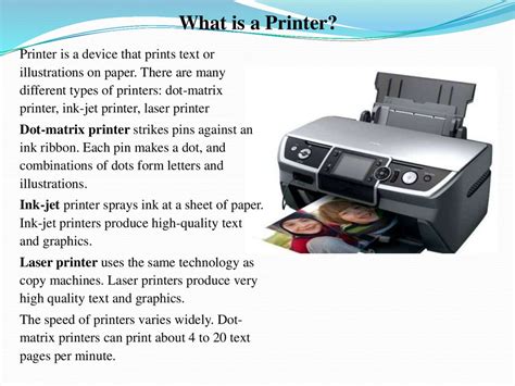 Printer Functions And Uses