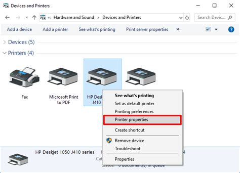 printer ip address windows 10