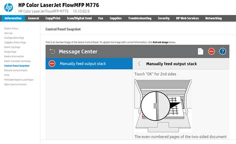 Printer Manually Feed Output Stack