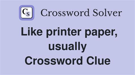 Printer Paper Quantity Crossword
