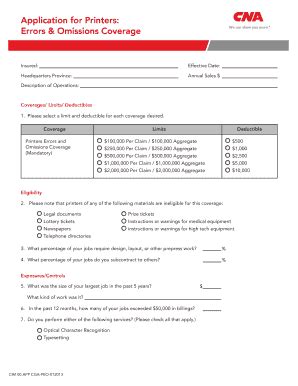 Printers Errors And Omissions Coverage