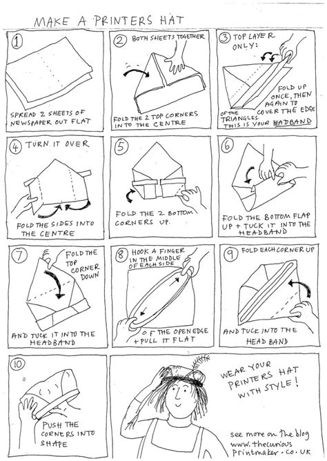 Printers Hat Instructions
