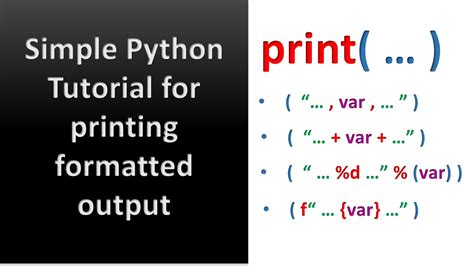 Printing Formatted Output In Python