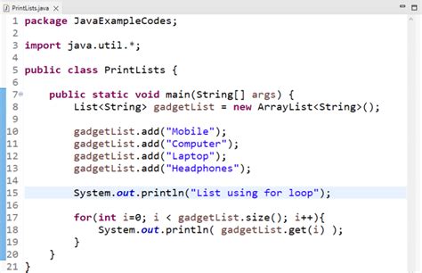 Printing List Java
