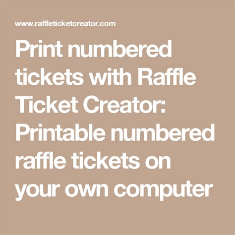 printing raffle tickets at home