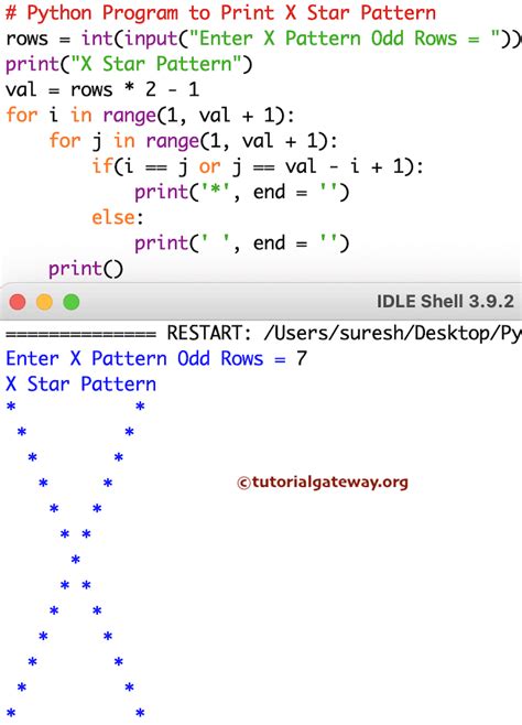 Printing X Pattern In Python