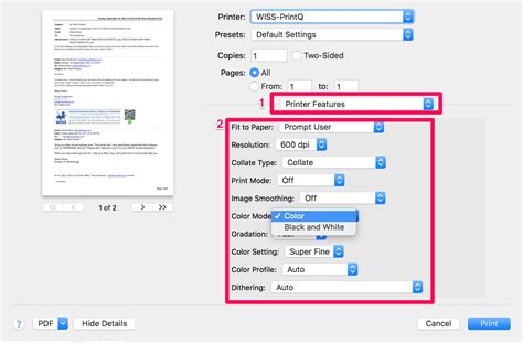 Printer preferences mac sidelawpc