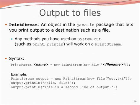 Printstream Out Java