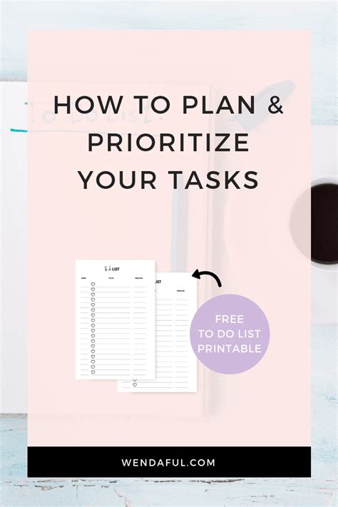 Prioritize Tasks Printable Calendars