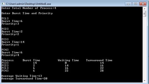 priority scheduling algorithm in os c program