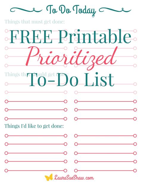 Priority To Do List Printable