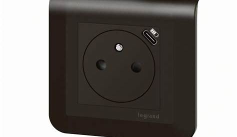 Prise 2P+T 16 A avec chargeur USB Legrand Mosaïc de