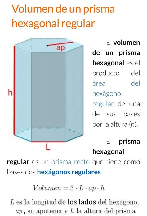 Como Calcular El Volumen De Un Prisma Hexagonal Regular xmia