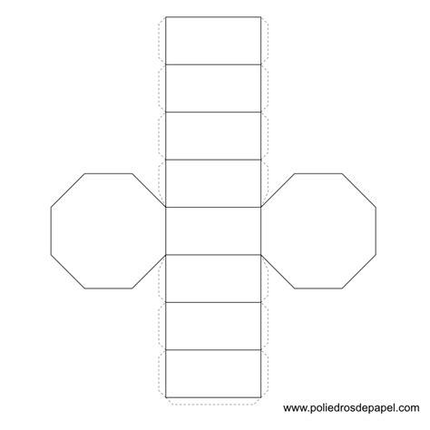 Modelo de papel de un prisma octagonal