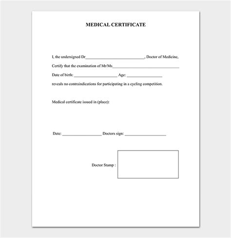 CertificateB For Medical Claim