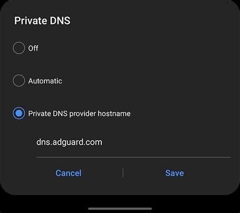 private dns to block ads code
